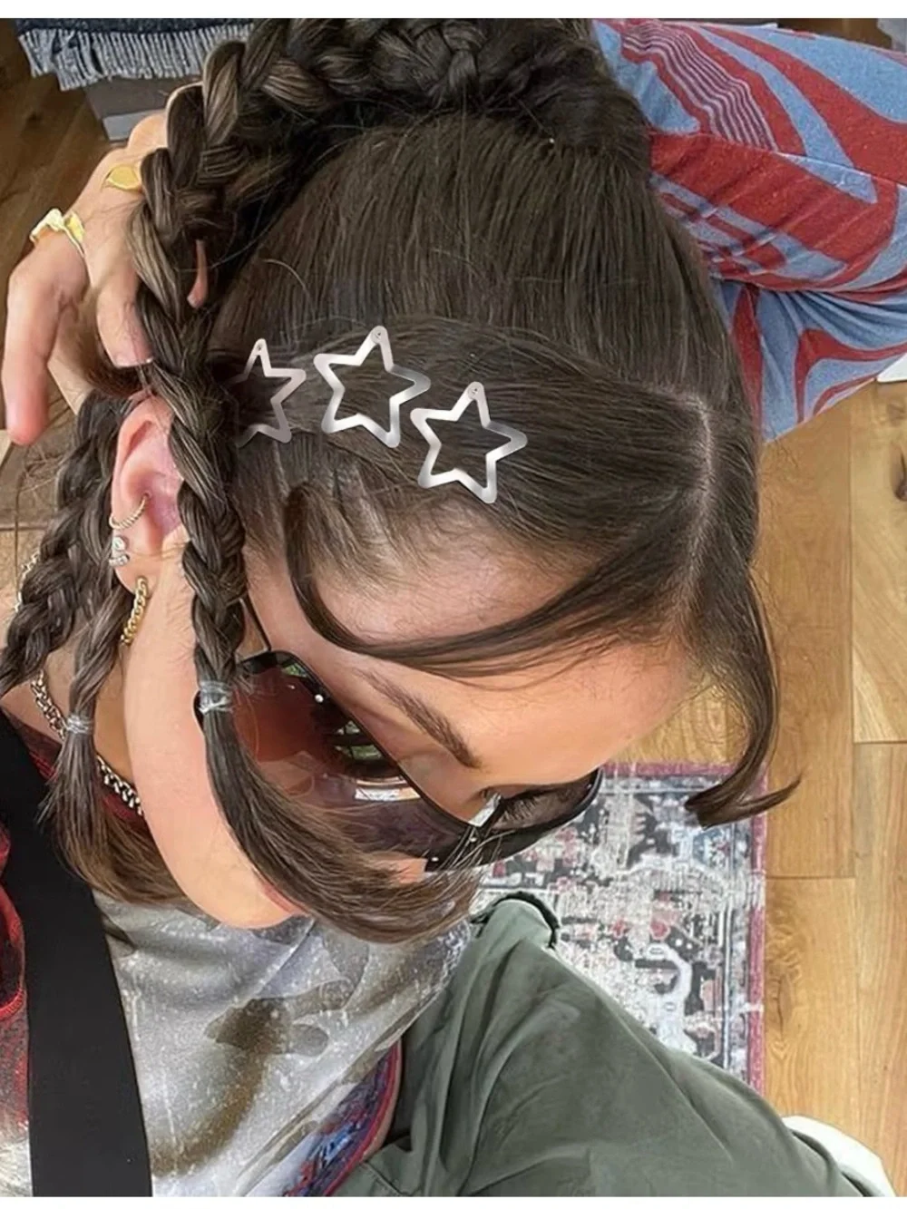 Star Hair Clips 2000s Y2K Snap Hair Barrettes Non Slip Star Hair Accessories